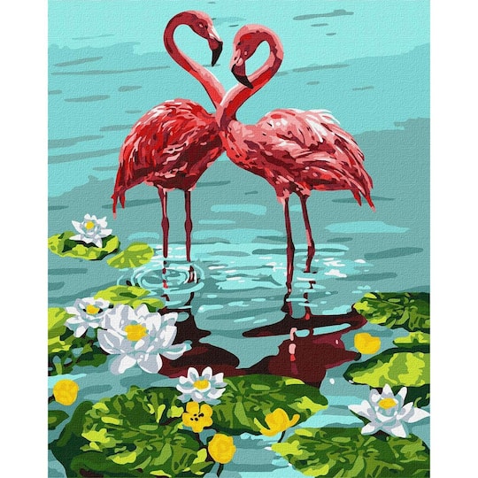 Pair of Flamingos Painting by Numbers Kit